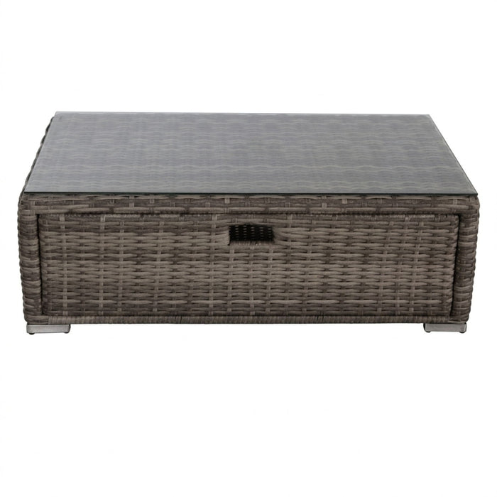 Glass Outdoor Coffee Table - Gray Mix