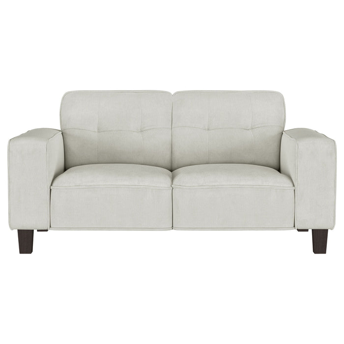 Xana - Track Arm Tufted Loveseat - Greige