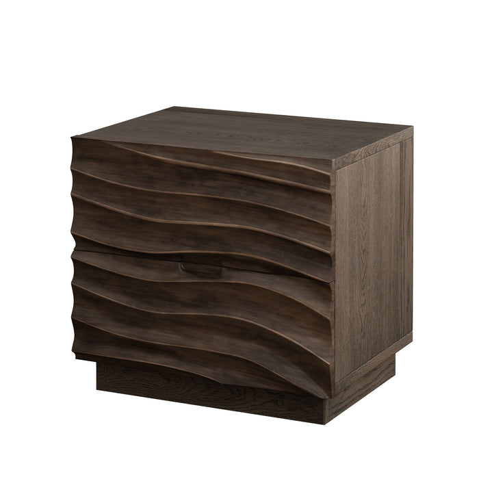 Nightstand With 2 Drawers, No Handles