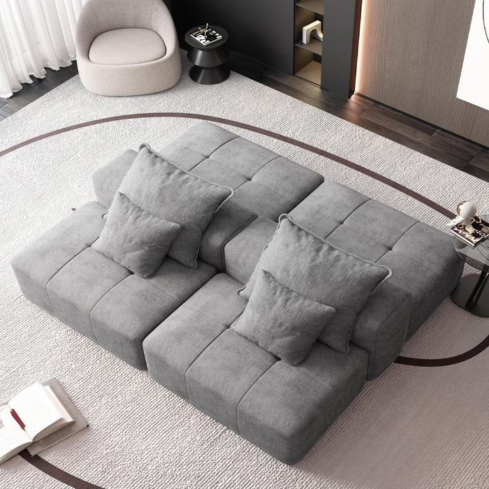 Modern Oversized, Modular Sectional Sofa With Pillows