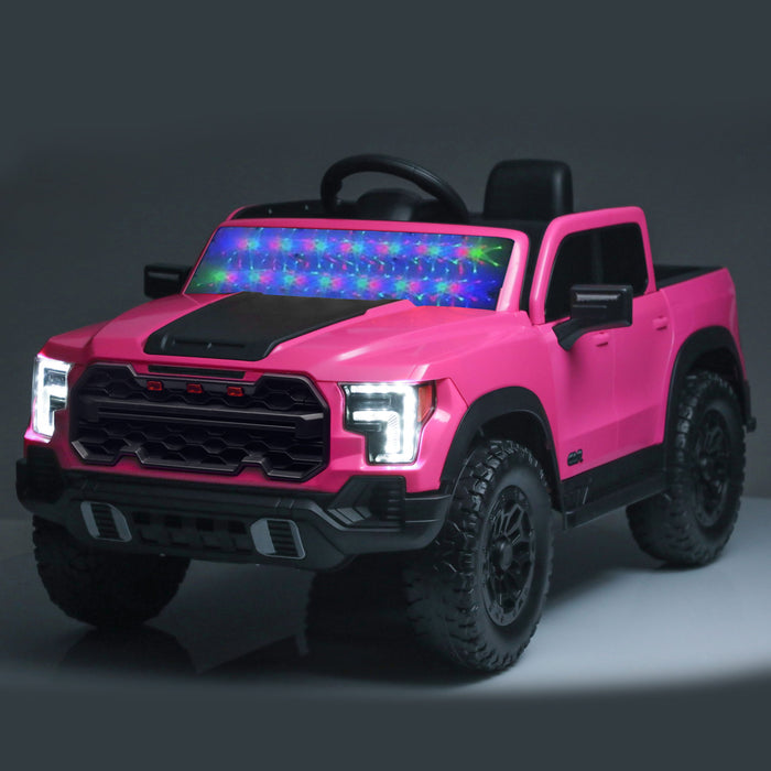 12V Kids Ride On Car With Remote Control, 4 Wheel Shock Absorption, Multifunctional Music Player Perfect Gift For Toddlers - Pink