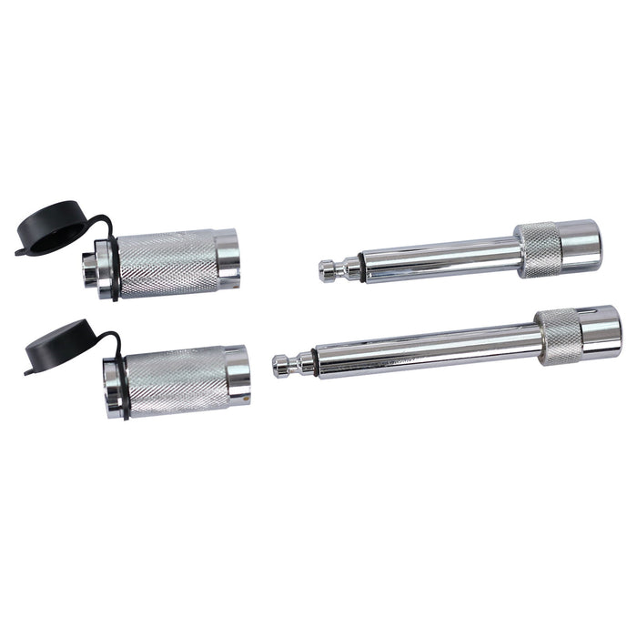 Alu - Adjustable Trailer Drop Hitch With 2" Receiver, 6" Adjustment - Silver