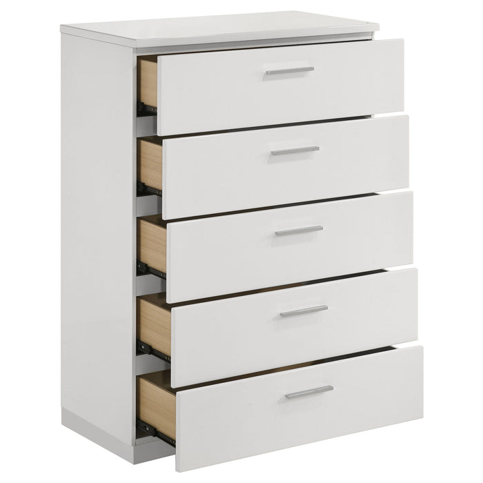 Dulcey - 5 Drawer Bedroom Chest - White