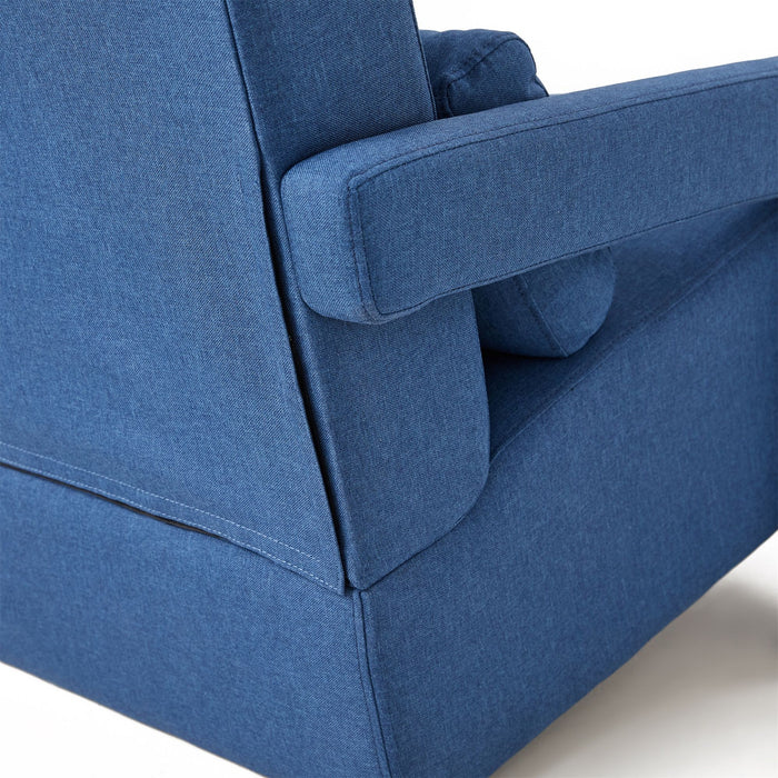 Upholstered Accent Chair With Pillow, Designed For Living Room - Navy Blue