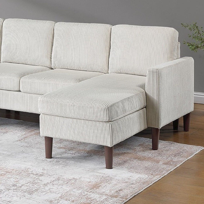 Sectional Set With Dual Chaises And Square Arms