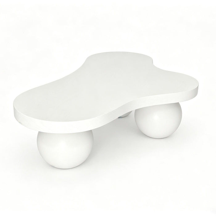 Cloud Shaped Coffee Table With 3 Ball Legs For Living Room