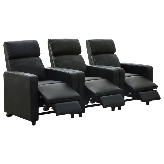 Warren - 3 Seater Reclining Home Theater - Black