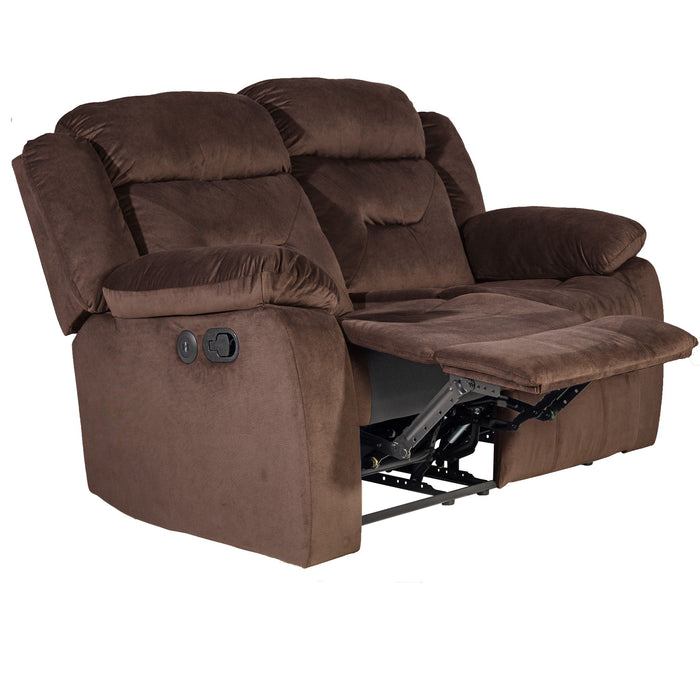 Modern Loveseat With Pillow Arms, Plush Backrest, Horizontal Tufting, USB Port