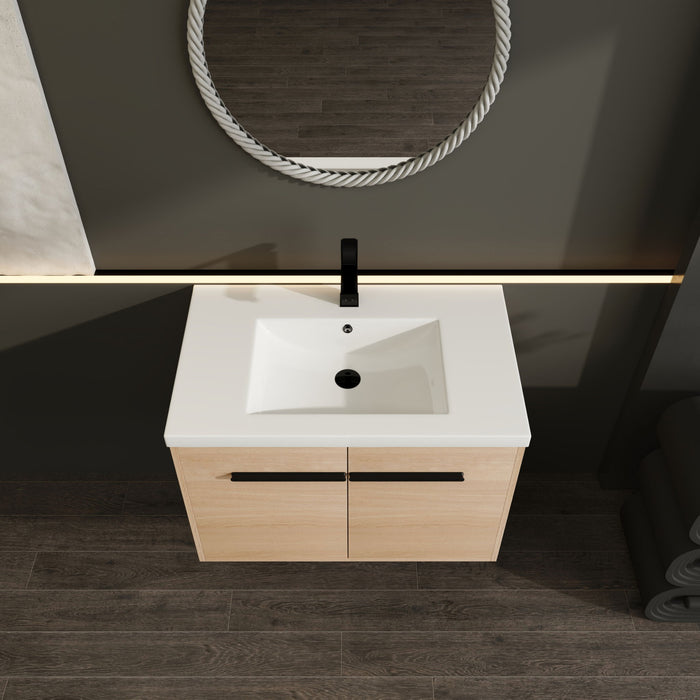 Bathroom Vanity Set With Resin Countertop Sink, 2 Doors