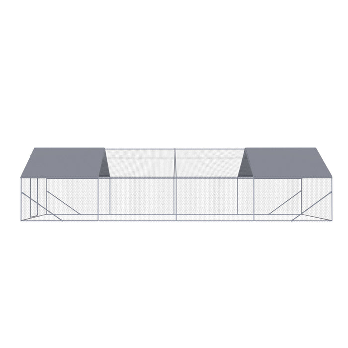 Outdoor Chicken Coop Large Space With Safety Features - Silver Gray