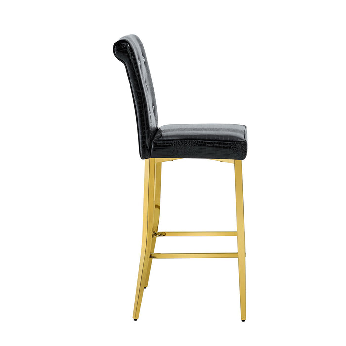 Bar Chairs With Crystal Clasp Design (Set of 2)