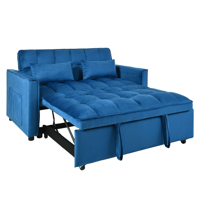 3 In 1 Pull Out Couch Convertible Sofa Bed With Reclining Backrest