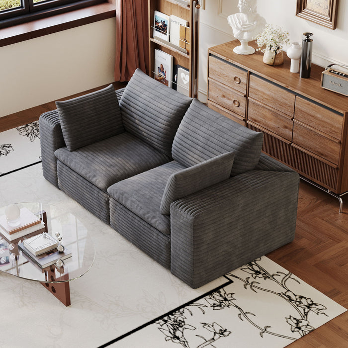 Cloud Sofa, Deep Seat Couches, Removable Cushion For Living Room - Dark Gray