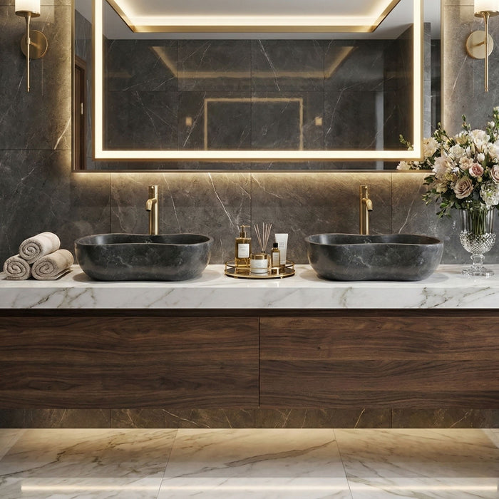 Bathroom Vessel Sink With Wavy Design