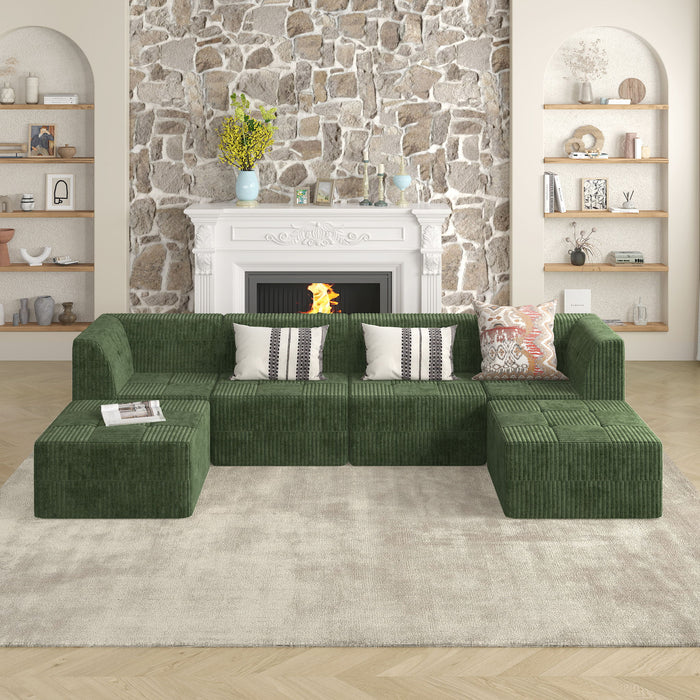 Modern Minimalist Corduroy Sleeper Sofa, Compressed Sectional Single Seat