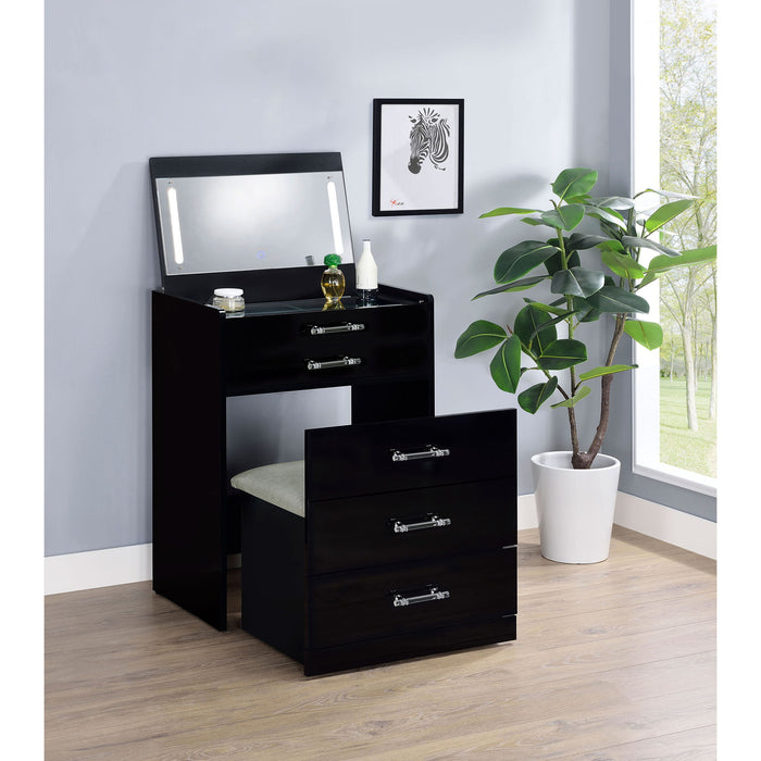 Ayuba - 3 Drawer Makeup Vanity Table With Mirror And Stool