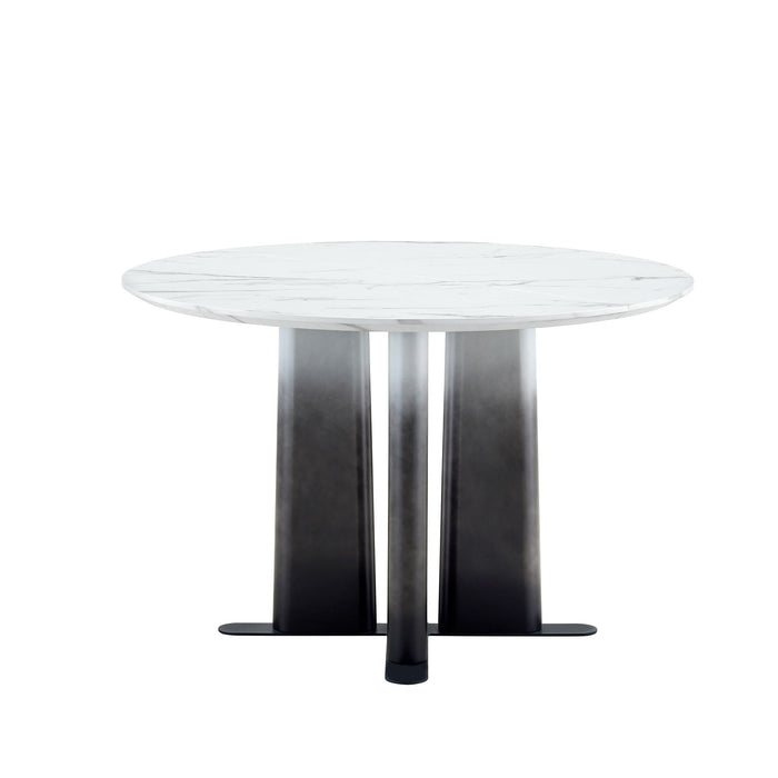 Round Dining Table With Cross Base, Modern Home Furniture