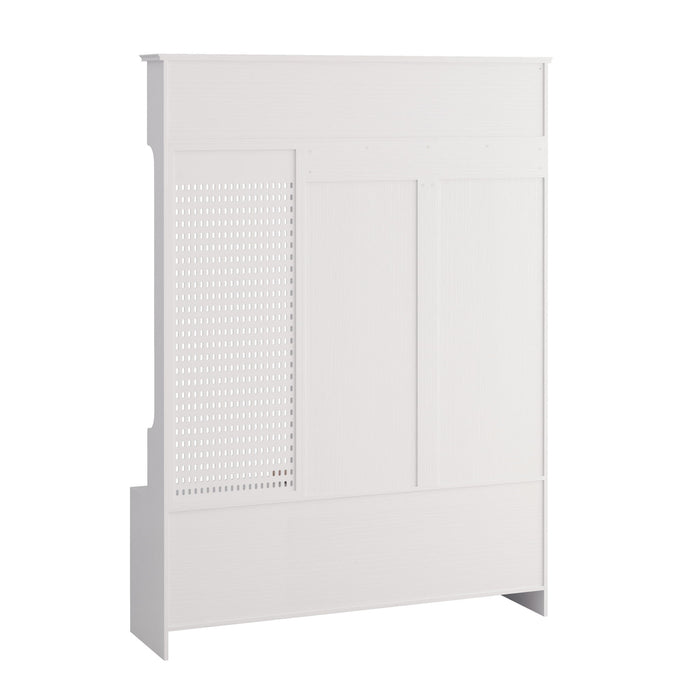 Hallway Hall Tree With Removable Cushion Bench, Coat Rack, Storage Shelves