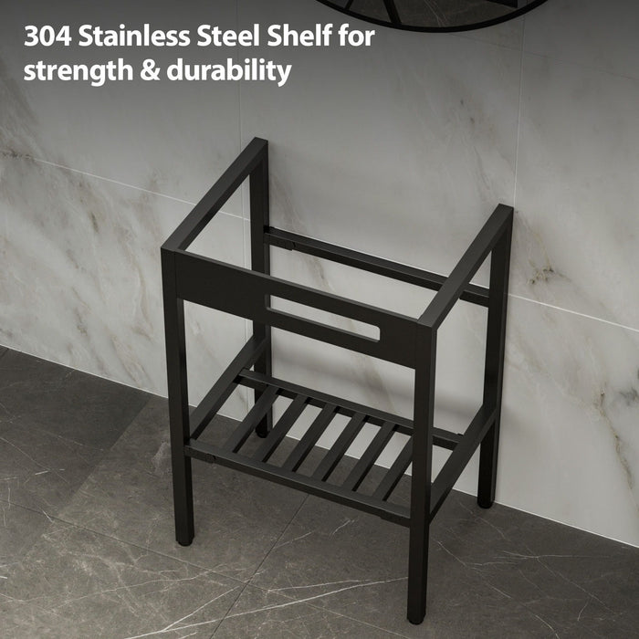 Console Sink With 304 Legs, 24" X 16.75", Wall Mounted Design - White / Black