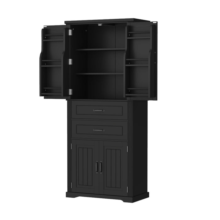 Elegant Multi Functional Storage Cabinet With Slide Rail Drawers, Adjustable Shelves
