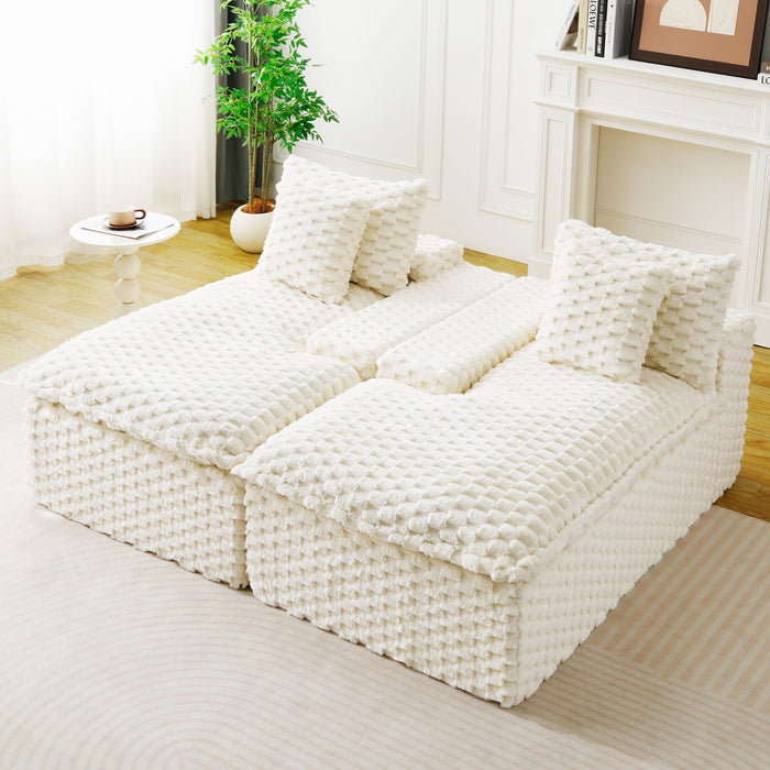Double Chaise Lounge With Full Compressed Sponge