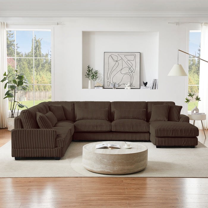 U - Sectional Sofa With Chaise Lounge, Oversized Living Room Couch