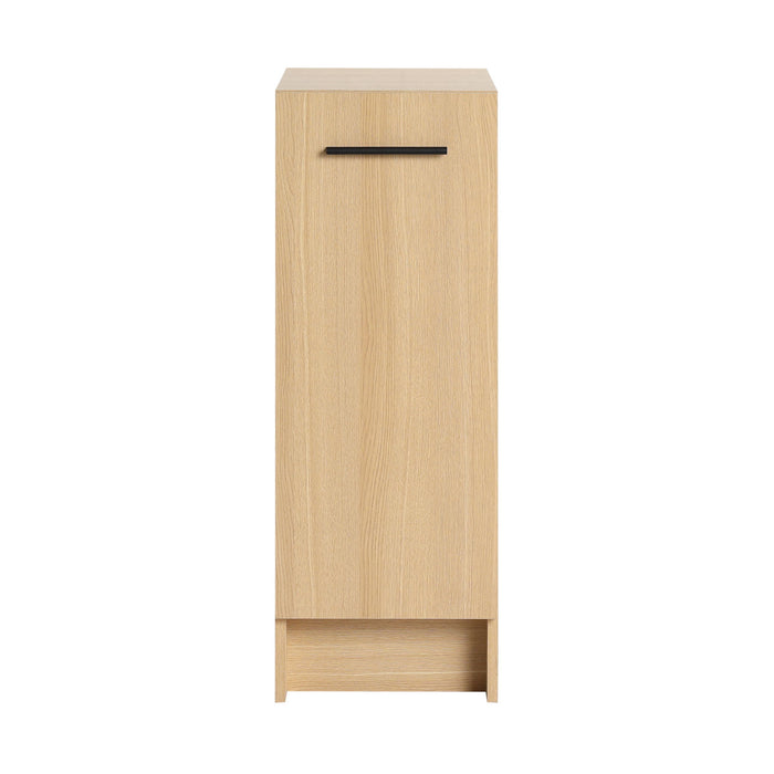 Slim Freestanding Bathroom Storage Cabinet - Light Oak