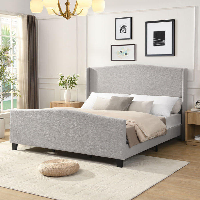 Platform Bed Frame With Tall Headboard And High Footboard