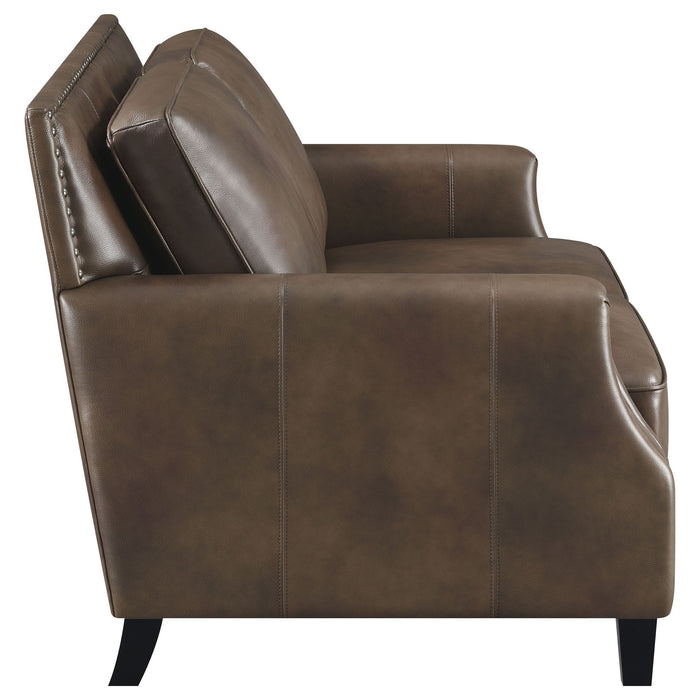 Gunderson - Loveseat With Recessed Arms - Brown