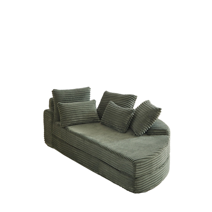 Semi Circular 2 In 1 Sofa Bed With Neck Pillow