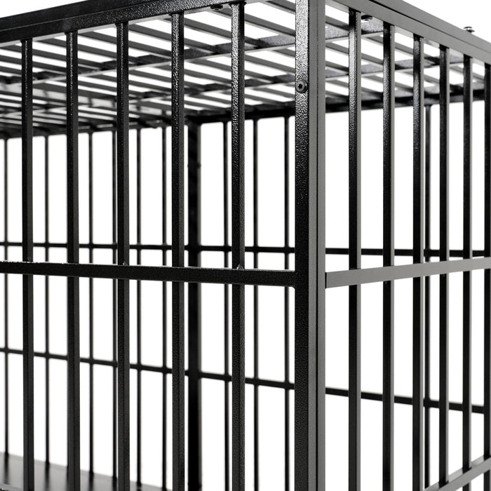 Extra Large Heavy Duty Dog Crate With Removable Pans For Dogs - Black