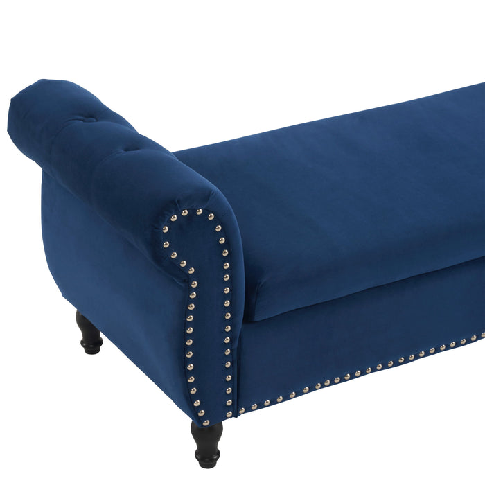 Luxurious Velvet Multifunctional Storage Ottoman Bench With Pillow