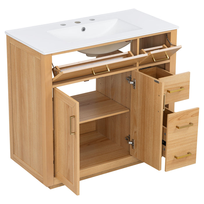 Bathroom Vanity & Sink, Soft Close Doors & Drawers - Wood
