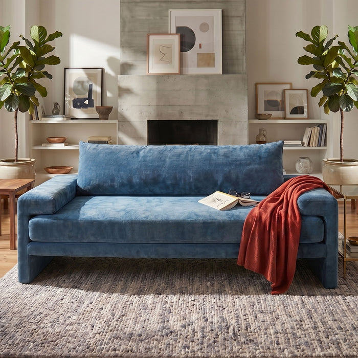 Upholstered 3 Seater Sofa With Wide Armrests