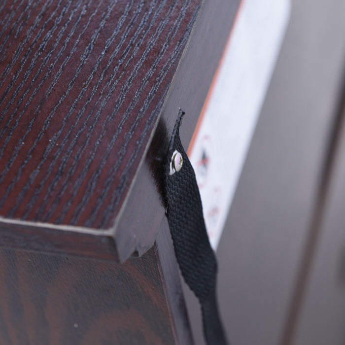 Modern Sideboard With Tempered Glass Doors - Ox Blood Red