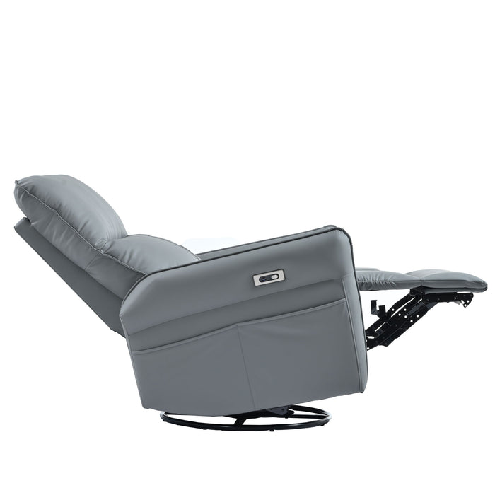 270° Power Swivel Rocker Glider Recliner Chair With USB Ports
