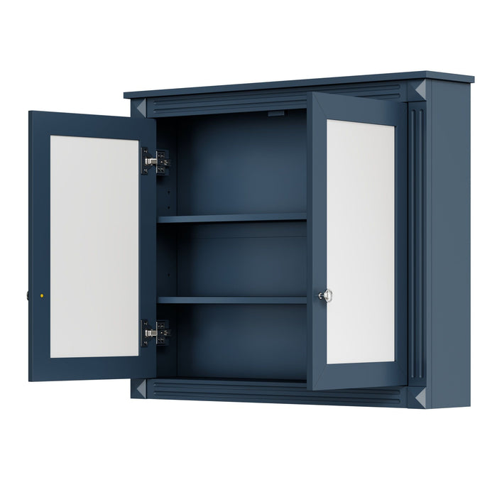 Wall-Mounted Medicine Cabinet With 2 Mirrors, Adjustable Shelves