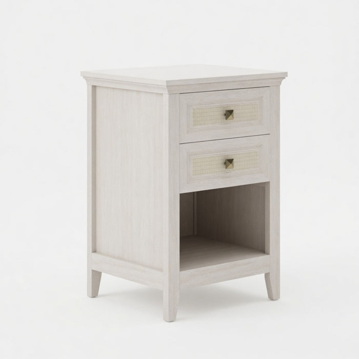 Nightstand With 2 Drawers Bedside Table