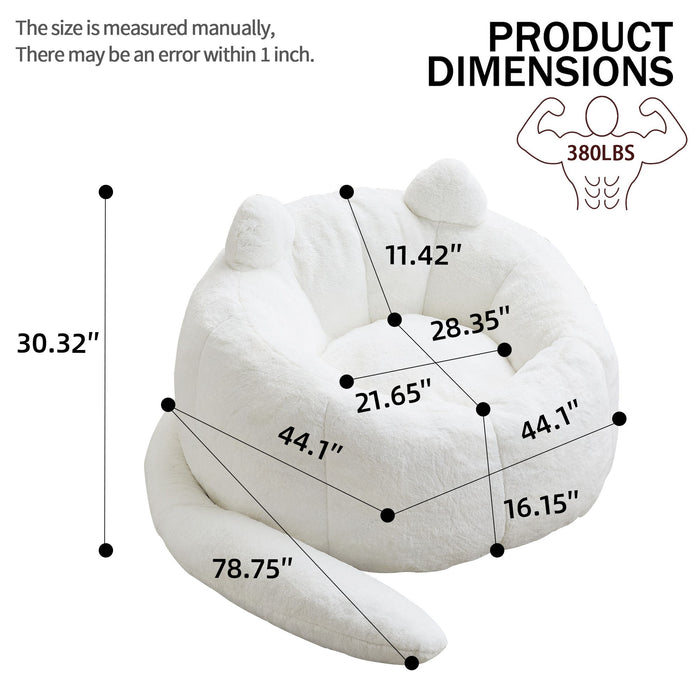 Cat Shaped Bean Bag Sofa With Long Tail