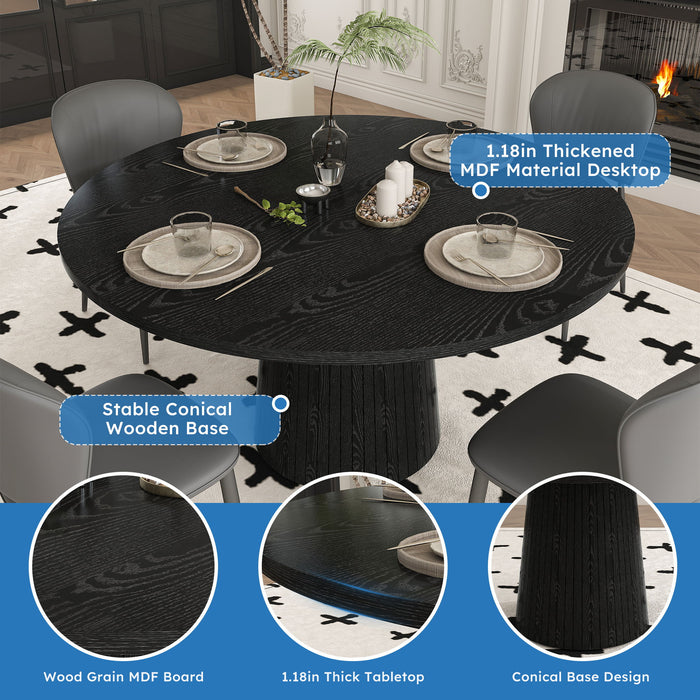 Round Dining Table With Strip Base
