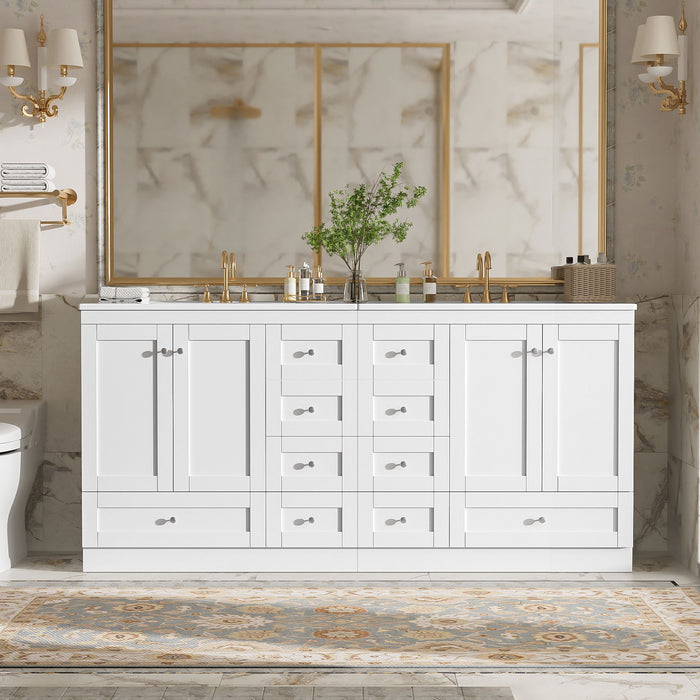Shaker Free Standing Bathroom Vanity Cabinet & Sink, Soft Close Drawers, Soft Close Doors