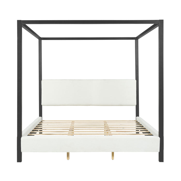 Modern Canopy Bed With Upholstery