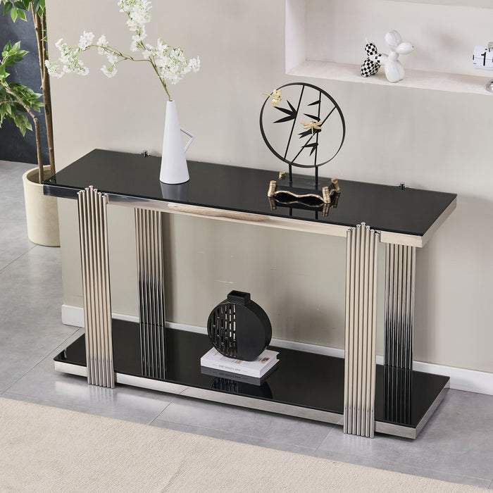 Console Table With Double Tier Storage