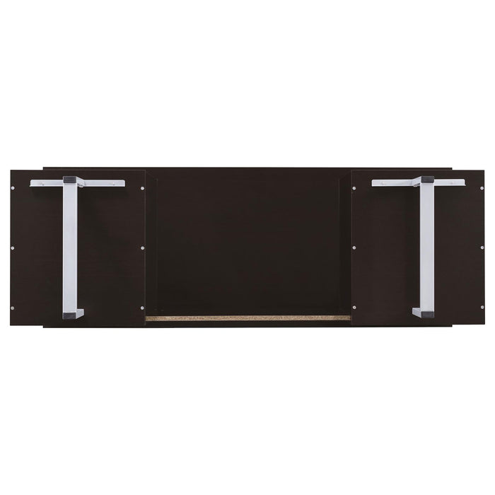 2 Drawer Floating Top Office Desk, Storage Features - Cappuccino