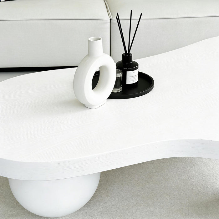 Cloud Shaped Coffee Table With 3 Ball Legs For Living Room