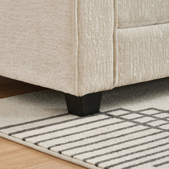 Modern Comfy Chenille L Shaped Sectional Sofa With Movable Ottoman