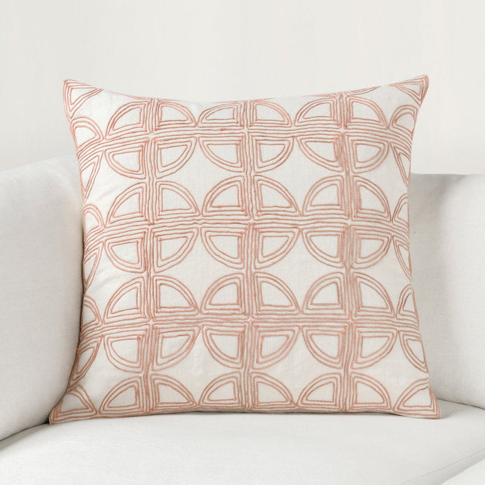 Elea - 22" x 22" Pillow - Ivory / Blush