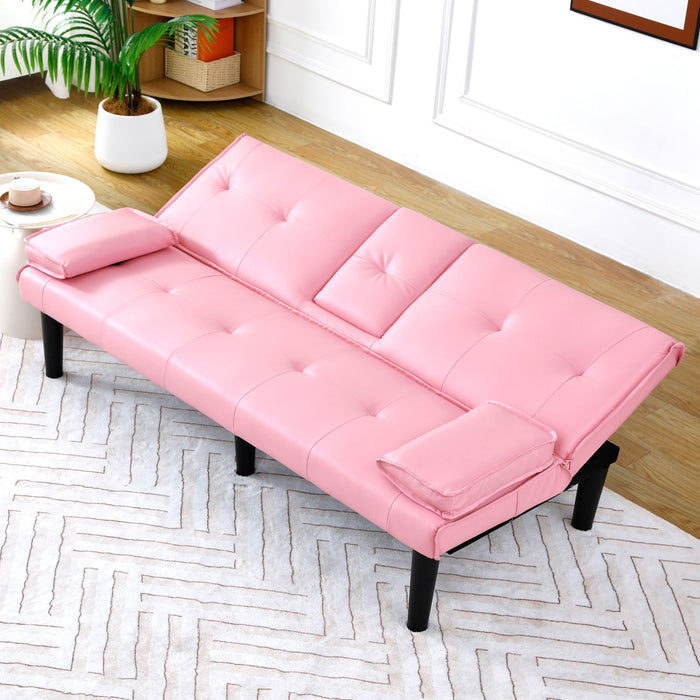 Sofa Bed With Foldable Design And Cup Holder