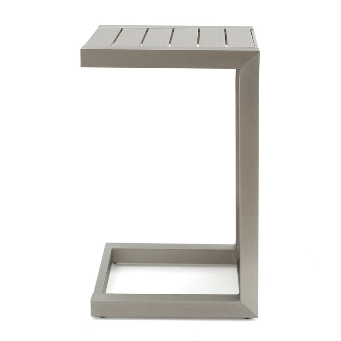 Aluminum Outdoor C - Shaped Side Table For Patio