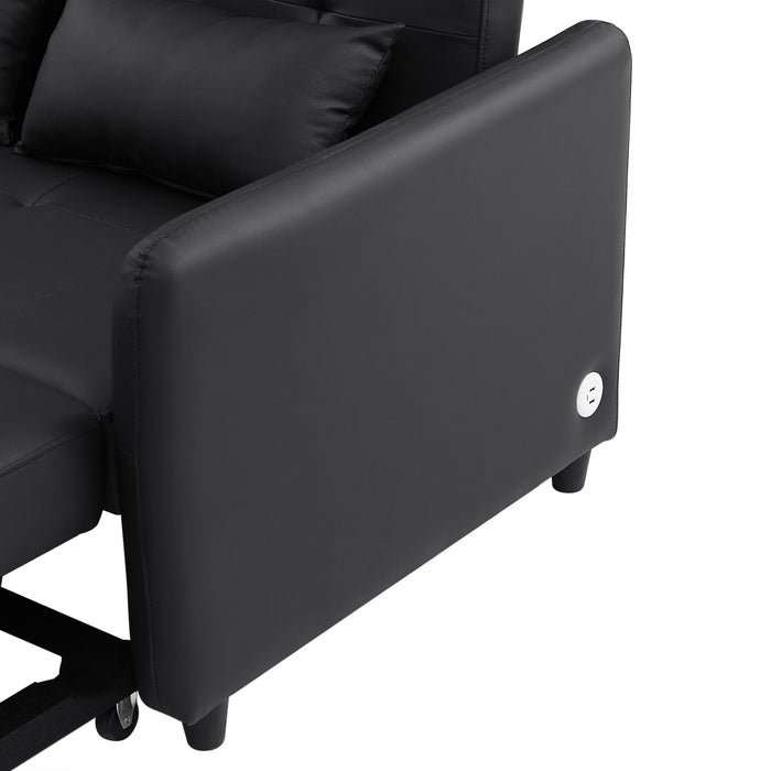 Convertible Sleeper Sofa Bed With 3 USB Ports